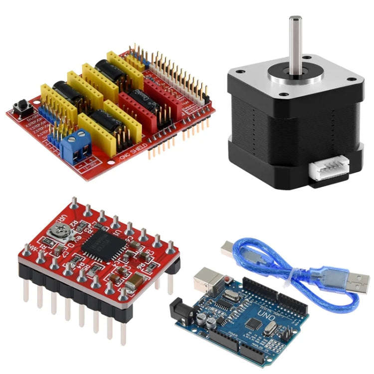 3D Printer Accessories CNC V3 + UNO R3 Improved Version + A4988 Driver + Step Motor Kit