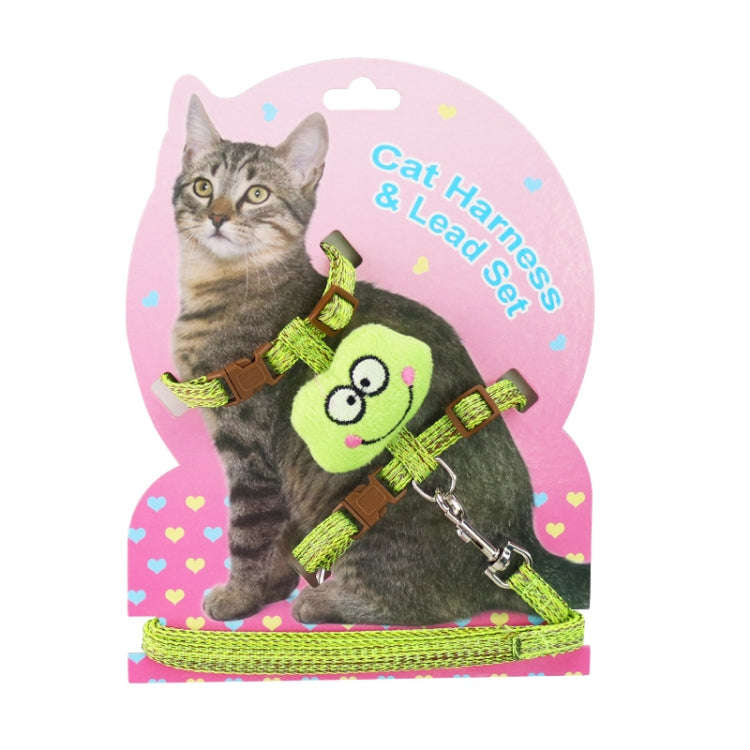 Comfortable Adjustable Anti-Escape Cat Leash, Size: S(Green)