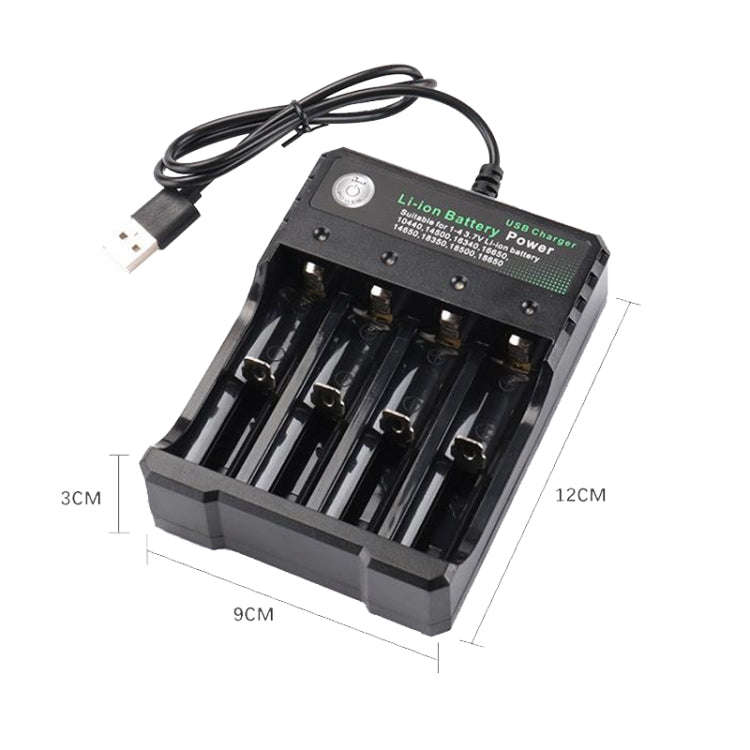 BMAX 18650 4.2V Lithium Battery USB Independent 4 Slot Charger(Colorful Box)
