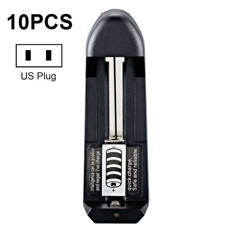 10 PCS BMAX Single Slot Direct Insert Power Supply 18650 Lithium Battery Charger(US Plug)