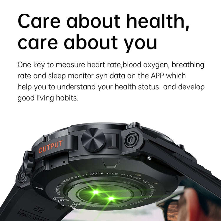 K56Pro 1.39 Inch Heart Rate/Blood Pressure/Blood Oxygen Monitoring Smart Calling Watch(Black)