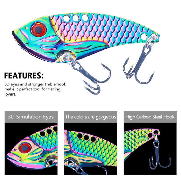 HENGJIA Metal VIB Micro-Bait Sequin Full Swimming Layer Fake Bait, Specification: 15g(With Fish S...