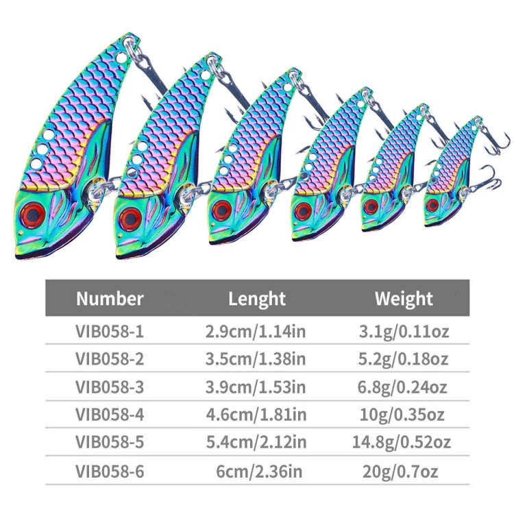 HENGJIA Metal VIB Micro-Bait Sequin Full Swimming Layer Fake Bait, Specification: 15g(With Fish S...