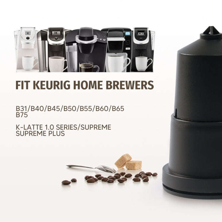 For Keurig Reusable Coffee Capsule Filter Cup Refillable K Cup Filter Basket Pod(Black)