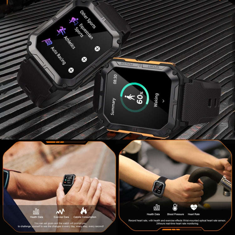 C20 Pro 1.83 Inch IP68 Waterproof Bluetooth Call Three-Proof Smart Sports Watch(Orange)