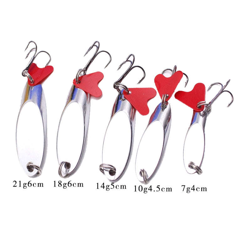5pcs 14g 5cm Bent Angle Slant Cut Sequins Long Casting Freshwater Fake Bait