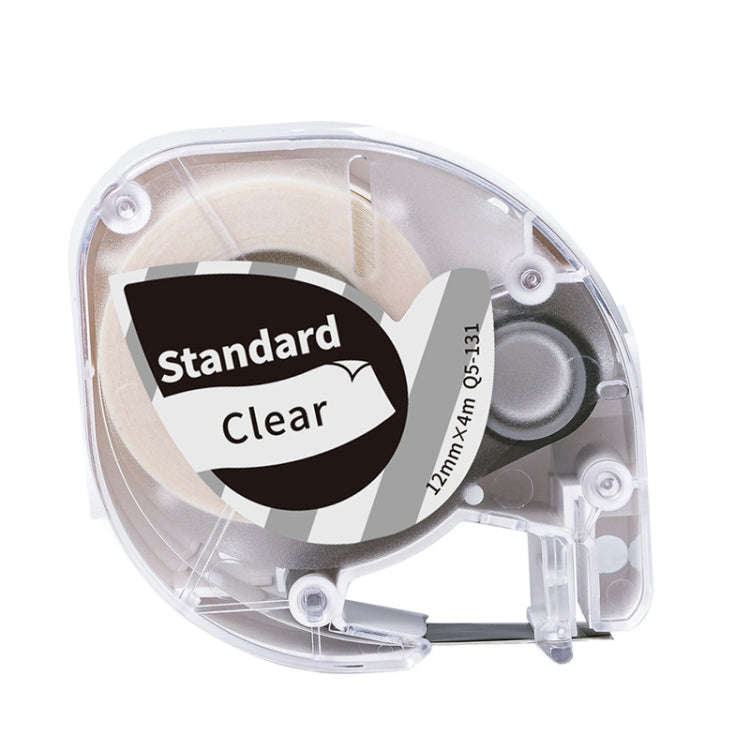 For Phomemo P12 / P12 Pro 12mm x 4m Consumables Label Ribbon, Style: Black Word On Transparent Th...