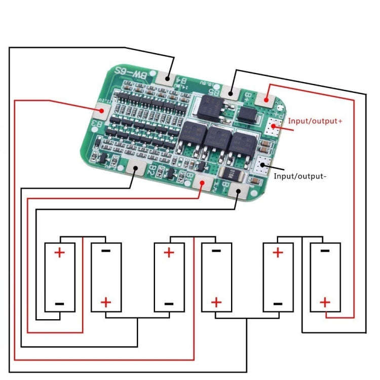 6 String 22/24V 18650 Lithium Battery Protection Board