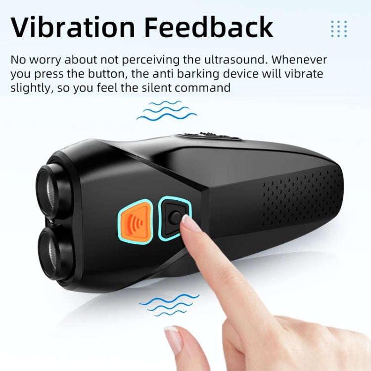 Ultrasonic Dog Repeller Stop Barker Dual Probe High Power Repeller Handheld Dog Trainer(Silver)