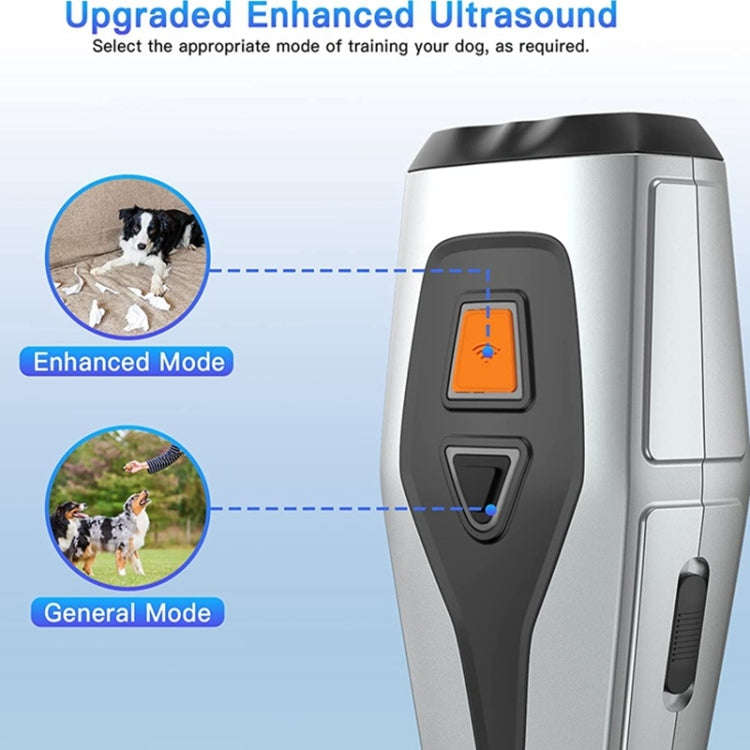 Dual Probe Dual Drive Ultrasonic Stop Barker Pet Trainer(Silver Gray)