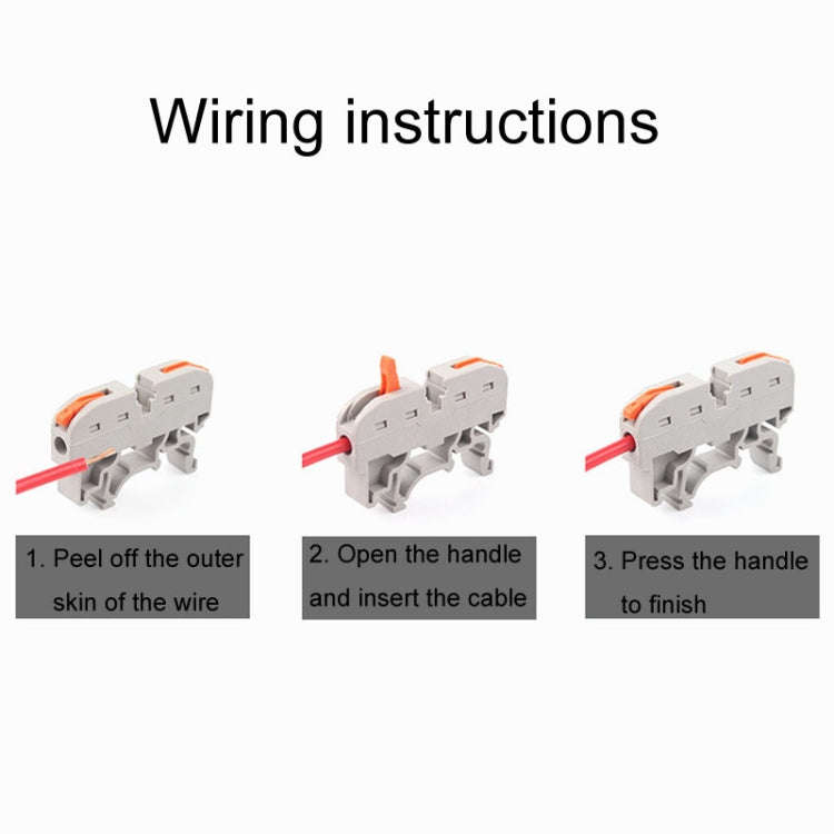 10pcs Guide Rail Type Replacement UK Quick Terminal Block 1 Input 1 Output(Blue)