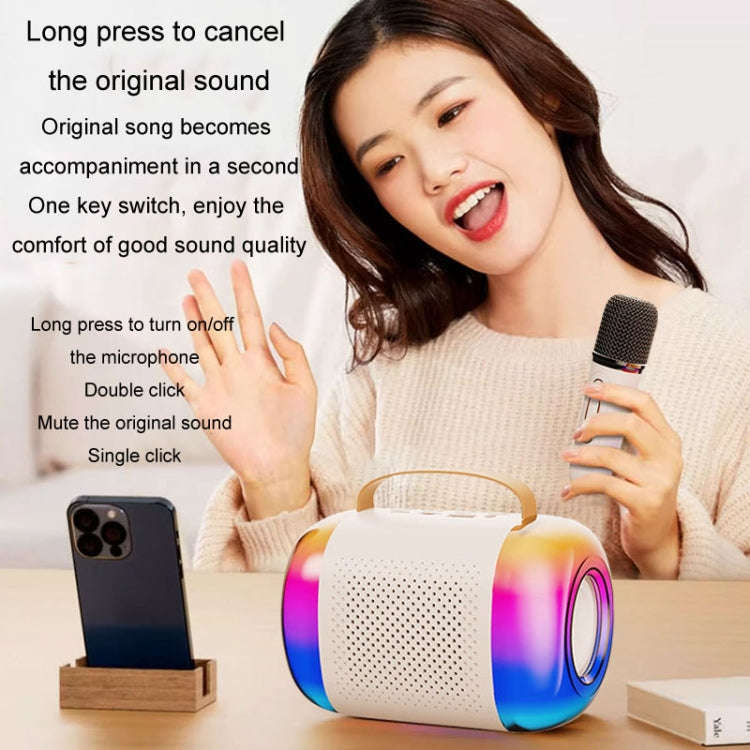 Y5 2 Microphone Portable Bluetooth Speaker Home And Outdoor Wireless Karaoke Audio(White)