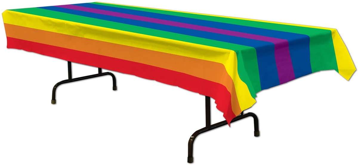 BEISTLE Rainbow Party Plastic Tablecloth