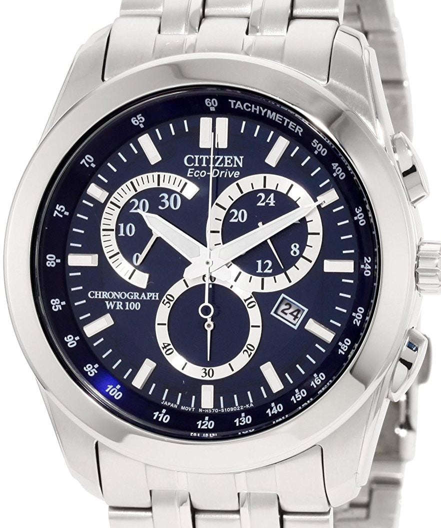 Authentic CITIZEN Eco-Drive Stainless Steel Chronograph Mens Watch
