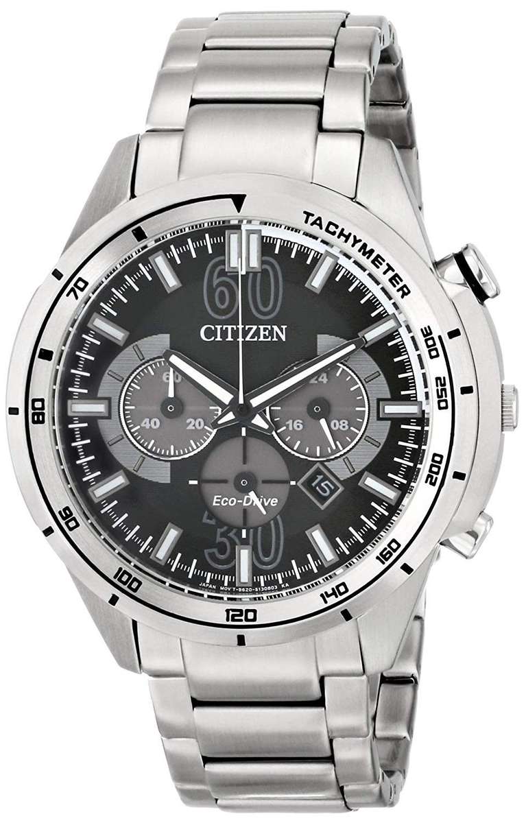 Authentic CITIZEN Eco-Drive HTM Stainless Steel Chronograph Mens Watch