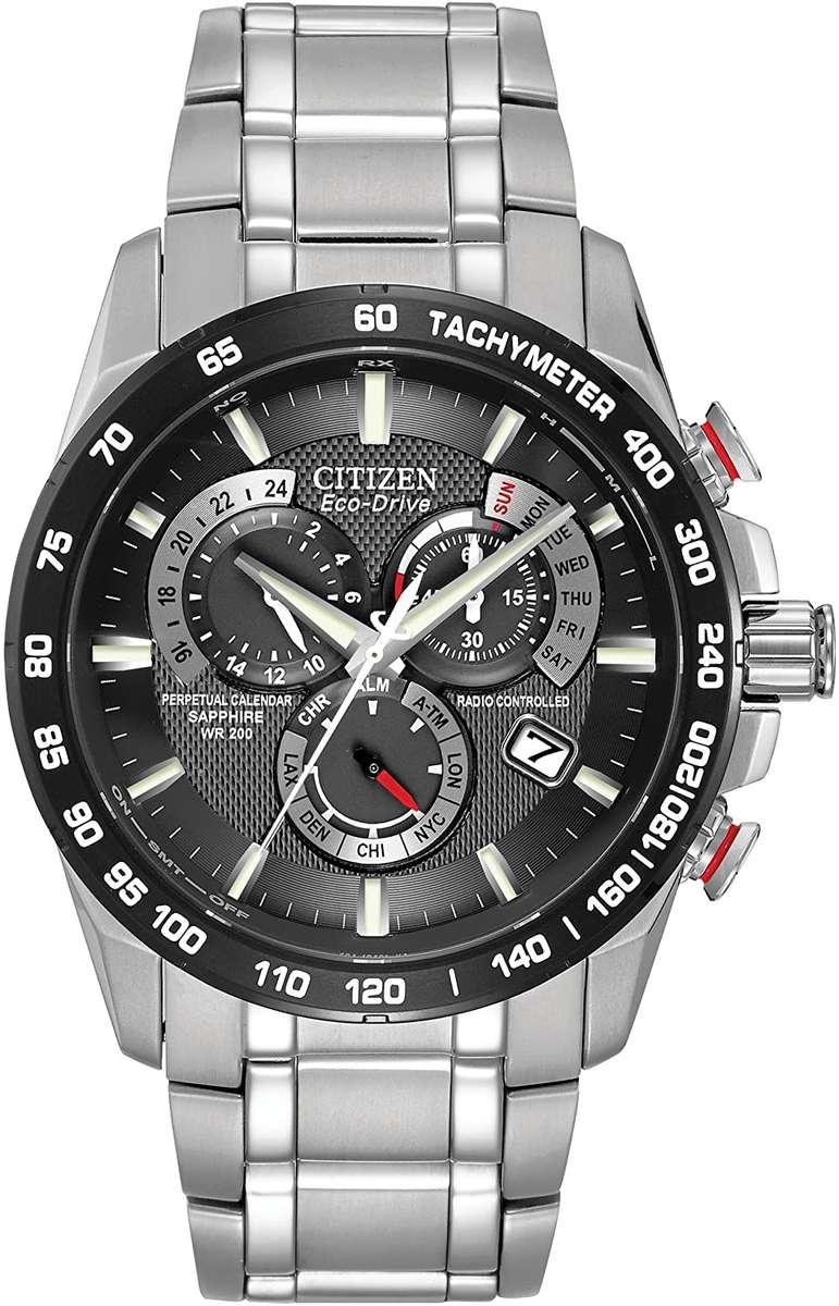 Authentic CITIZEN Eco Drive Perpetual Calendar Atomic Timekeeping Mens Watch