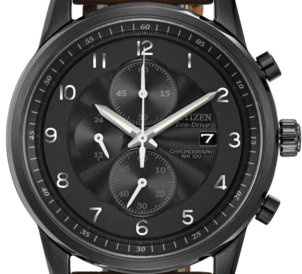 Authentic CITIZEN Eco-Drive Chandler Black Chronograph Mens Watch