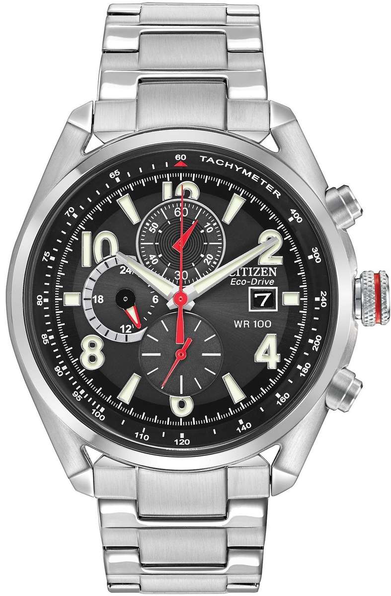 Authentic CITIZEN Eco-Drive Chandler Stainless Steel Chronograph Mens Watch
