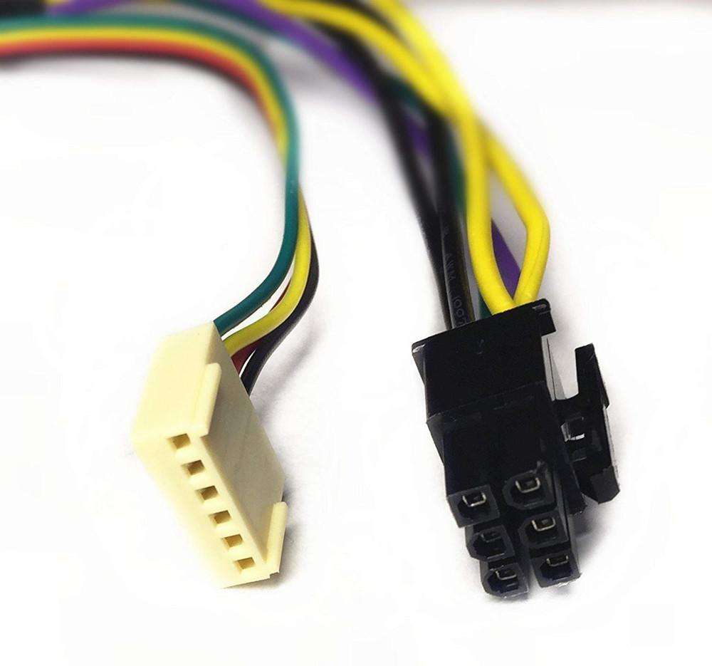 24 Pin to 6 Pin PCI-E ATX Main Power Supply Adapter Cable - 0.3m