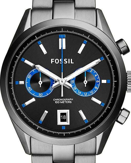 Authentic FOSSIL Del Ray Stainless Steel Chronograph Mens Watch