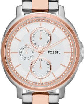 Authentic FOSSIL Chelsey Crystal Accented Two Tone Multifunction Ladies Watch