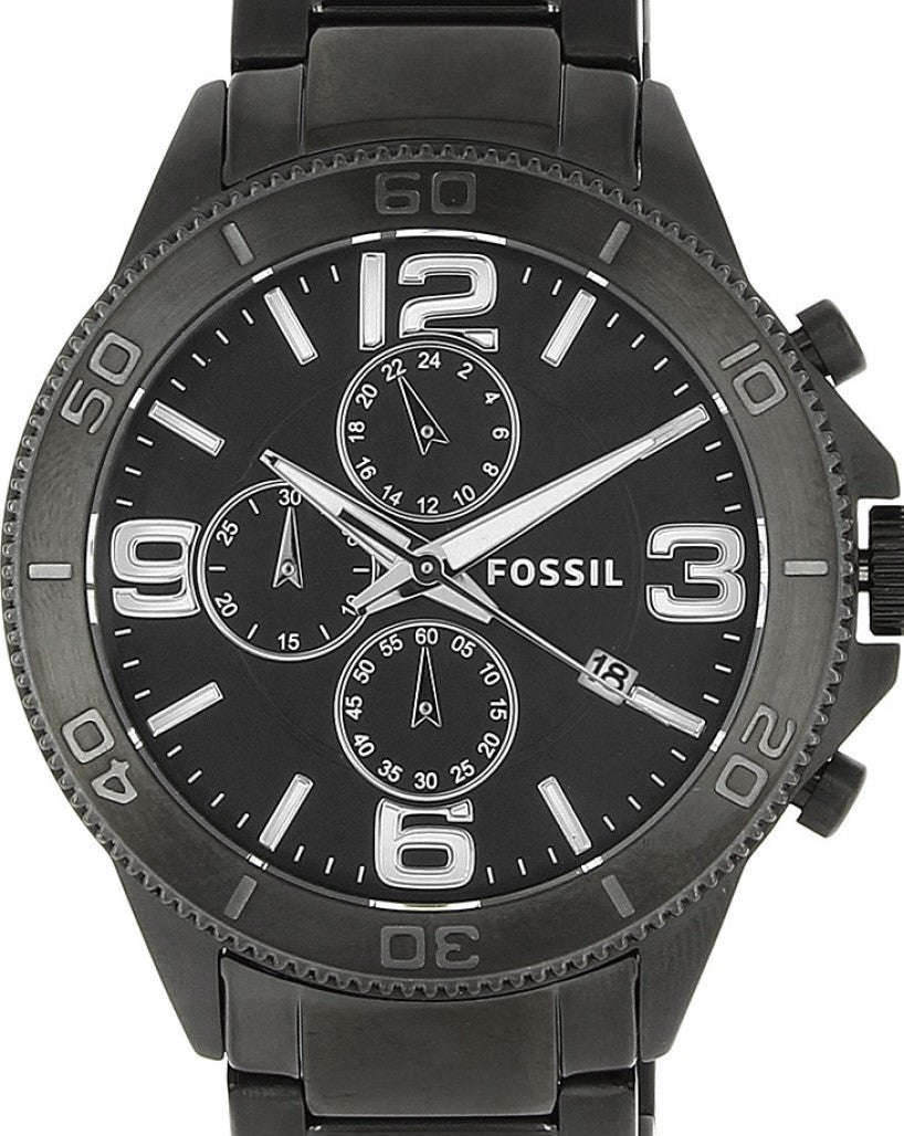 Authentic FOSSIL Gunmetal Stainless Steel Chronograph Mens Watch