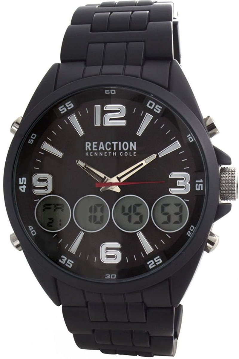 Authentic KENNETH COLE Reaction Black Stainless Steel Oversized Mens Watch