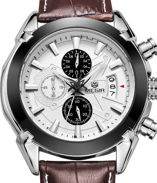 Megir Leather Chronograph Men's Watch | Two Options