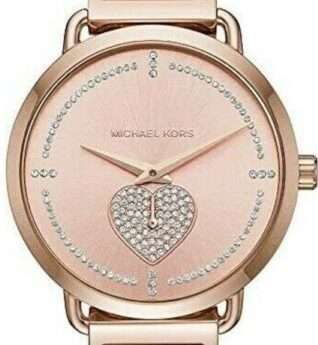 Authentic MICHAEL KORS Portia Heart Rose Gold Ladies Watch