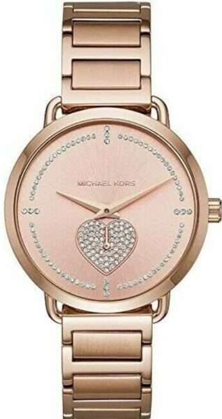 Authentic MICHAEL KORS Portia Heart Rose Gold Ladies Watch