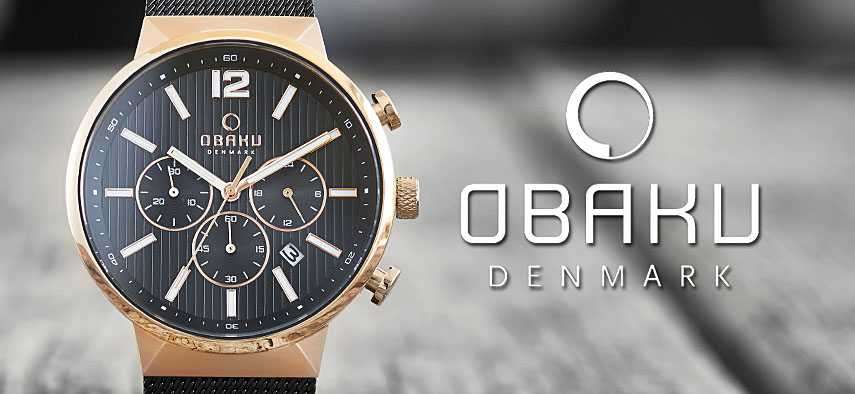 Authentic OBAKU Denmark Harmony Black Stainless Steel Mens Watch