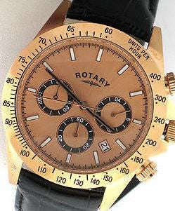 Authentic ROTARY Rose Gold Chronograph Mens Watch