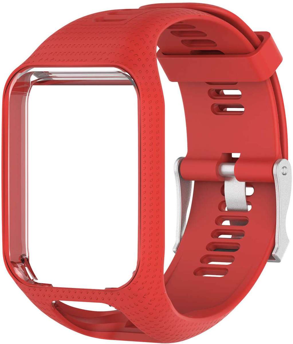 Silicone Sport Replacement Strap Band for TomTom Runner 2/3 Watch - Red