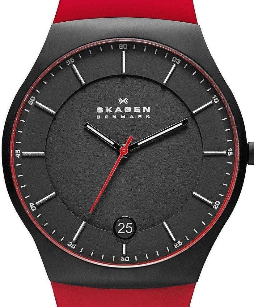 Authentic SKAGEN Denmark Classic Ultra Slim Black Leather Mens Watch