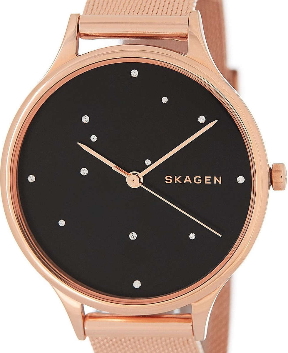 Authentic SKAGEN Denmark Anita Crystal Accented Rose Gold Ladies Watch