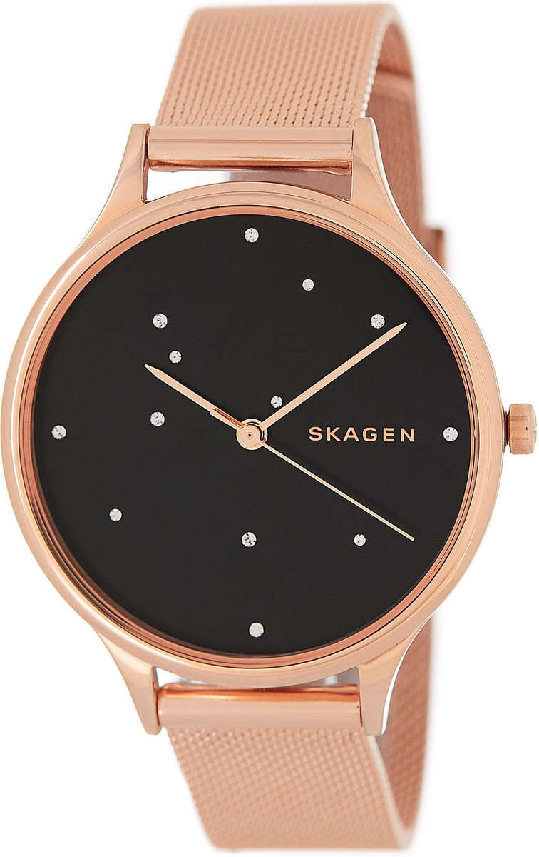 Authentic SKAGEN Denmark Anita Crystal Accented Rose Gold Ladies Watch