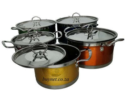 Pot Set 10 Piece With SS Cover