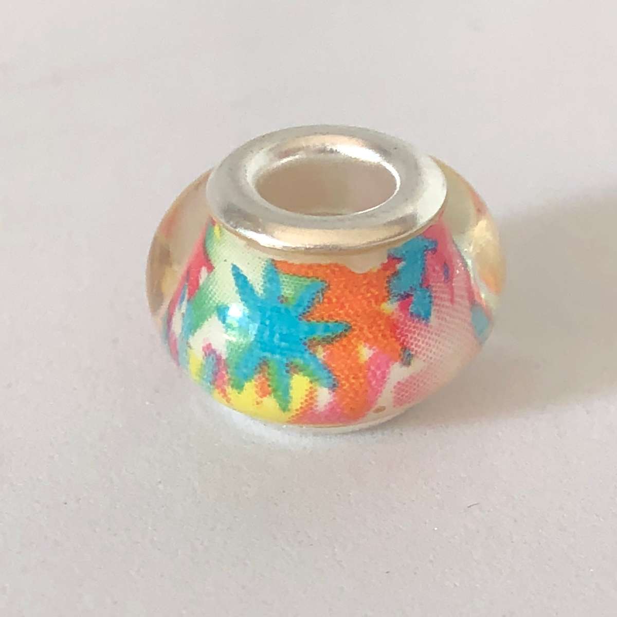 Murano-type Glass Bead Fit Pandora: Glass, Multicolour Retro