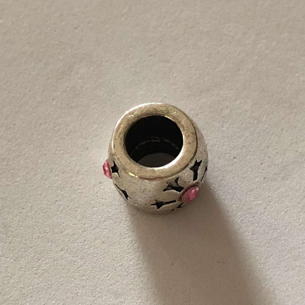 Bead Fit Pandora: 'Silver', Flower (Pink Gemstone)