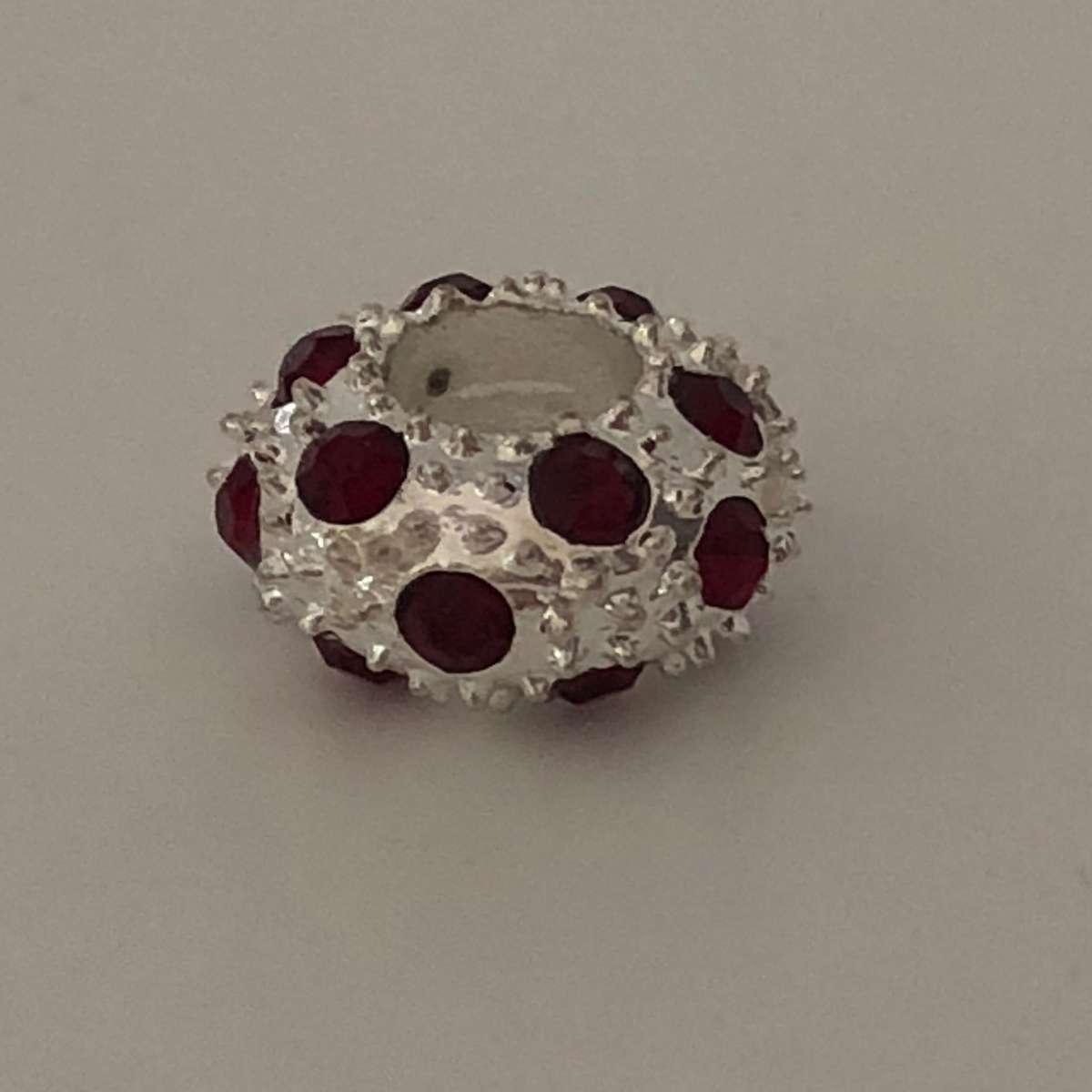 Bead Fit Pandora: 'Silver', Red Gemstones