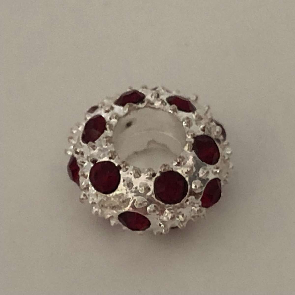 Bead Fit Pandora: 'Silver', Red Gemstones