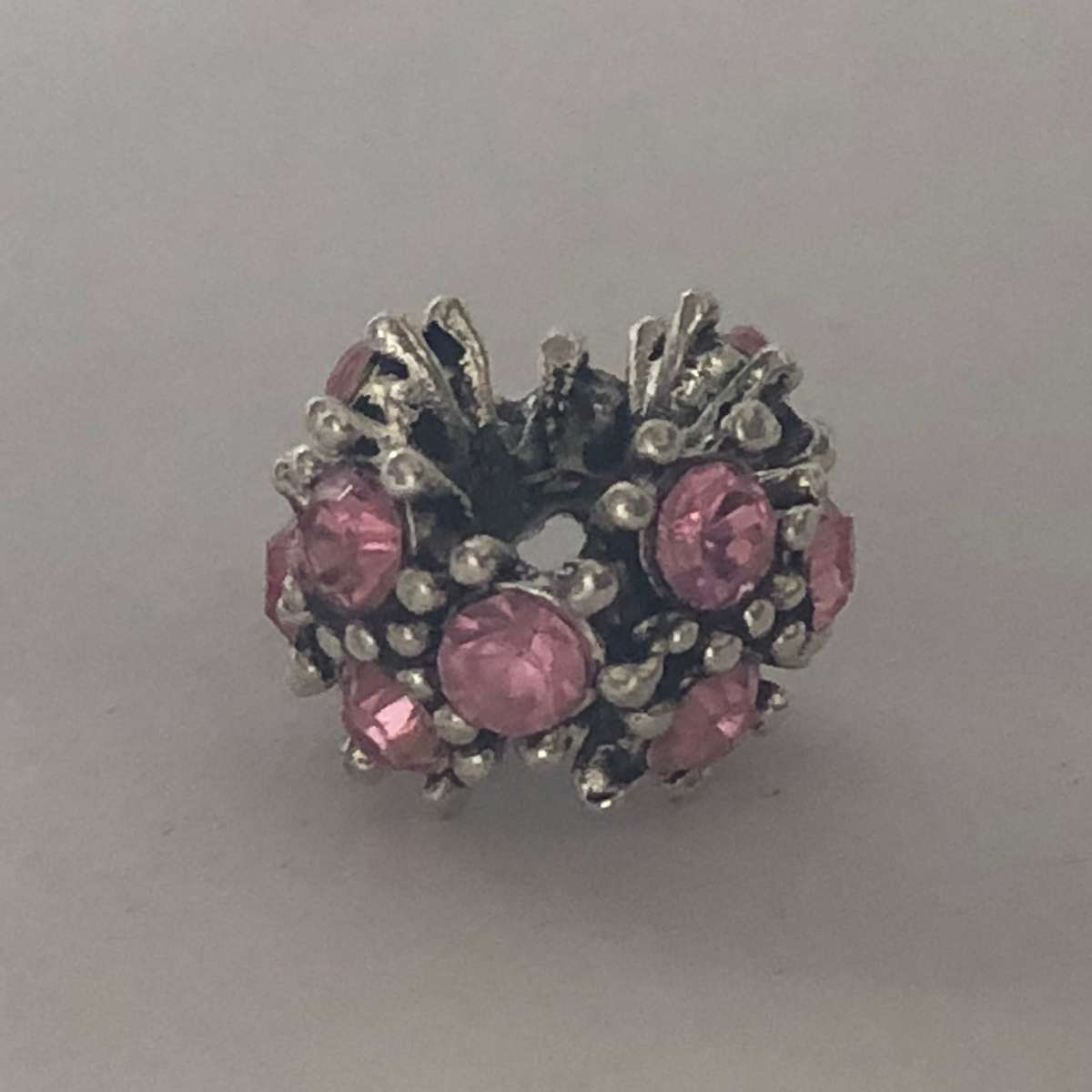 Bead Fit Pandora: 'Silver', Dark Pink Gemstones