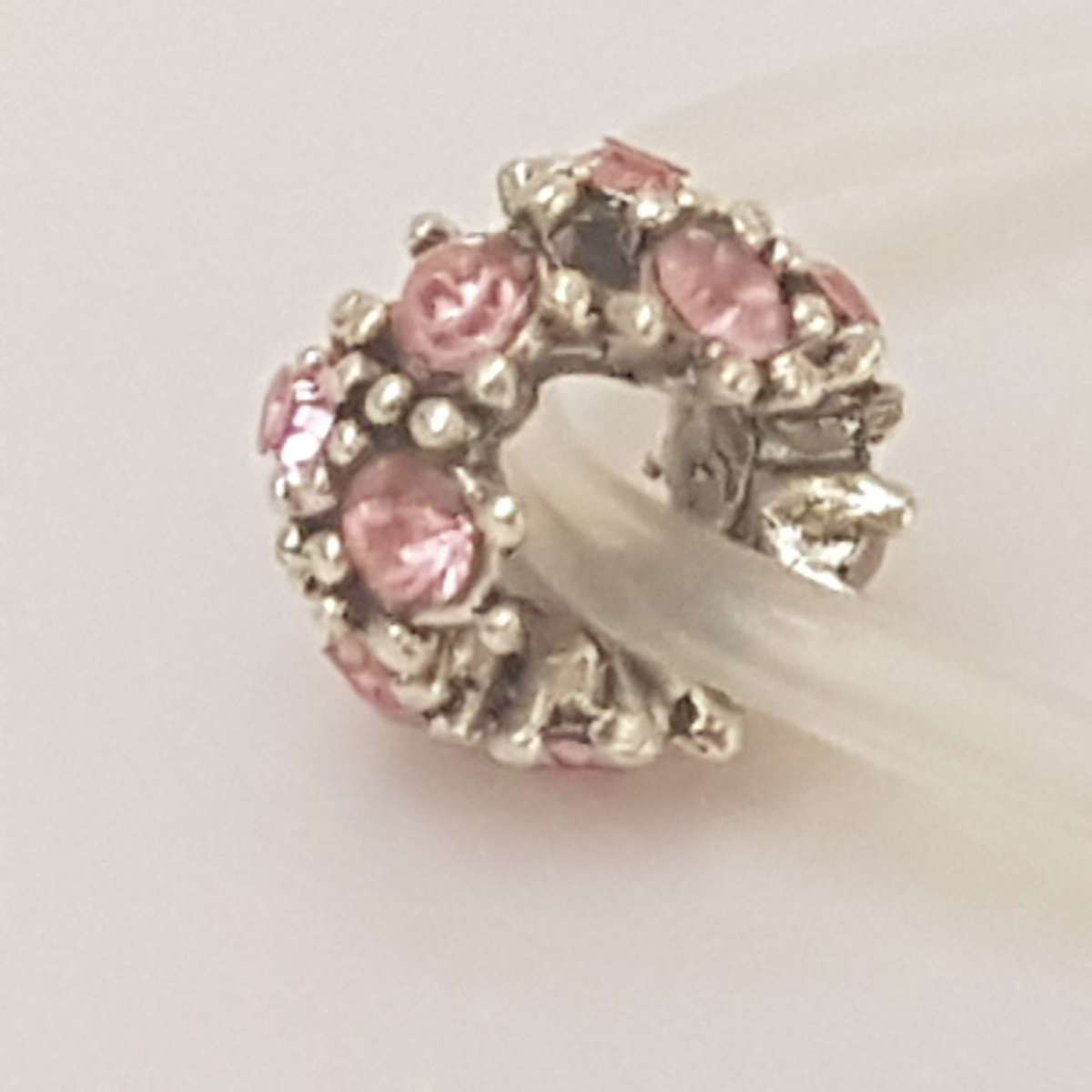 Bead Fit Pandora: 'Silver', Light Pink Gemstone & 'Silver'