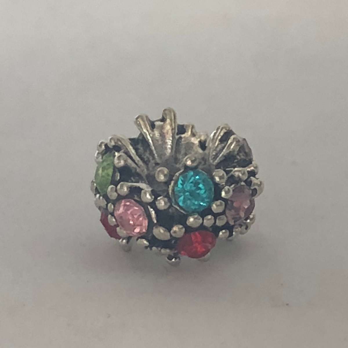 Bead Fit Pandora: 'Silver', Multicoloured Gemstone