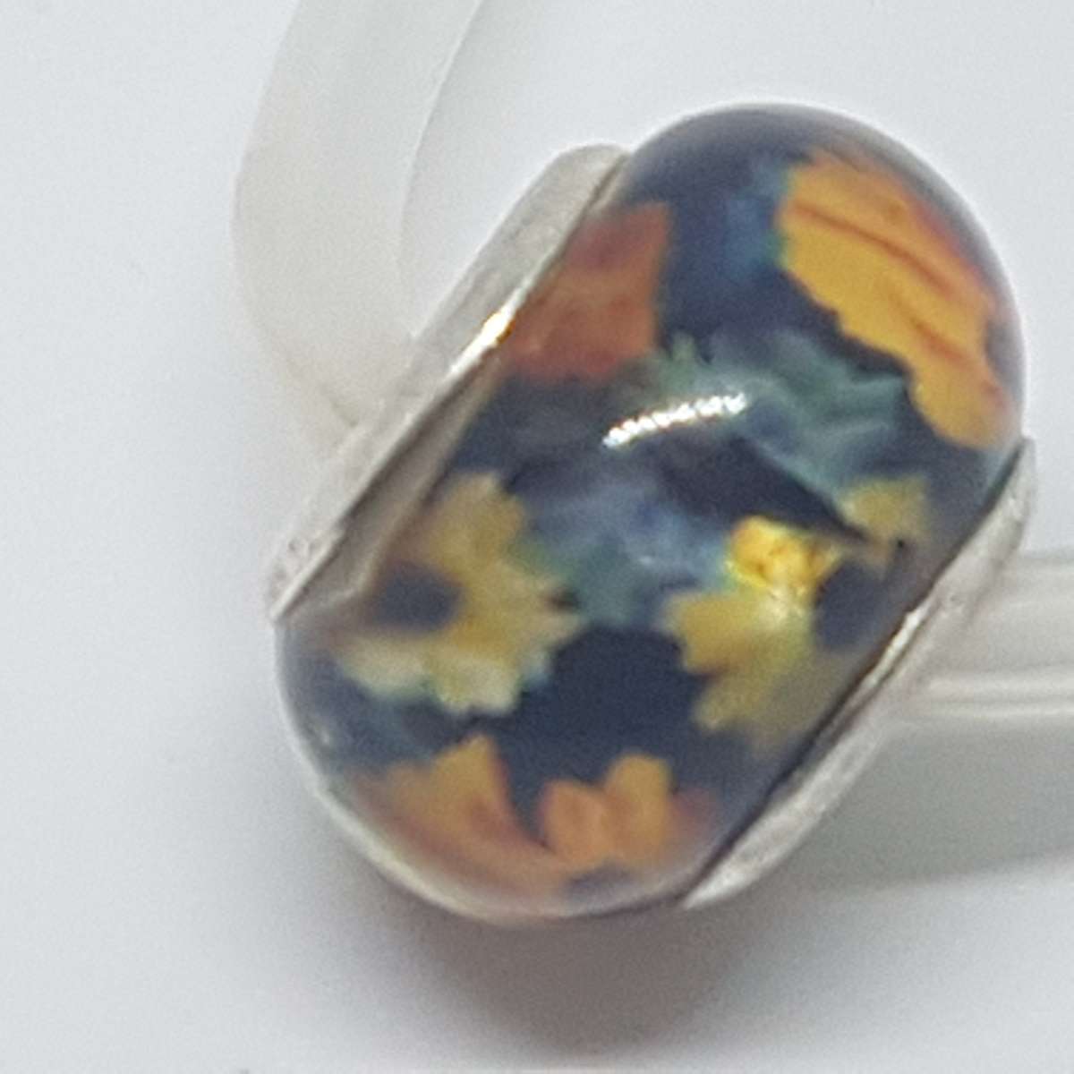 Murano-type Glass Bead Fit Pandora: Multi Coloured Flower Design