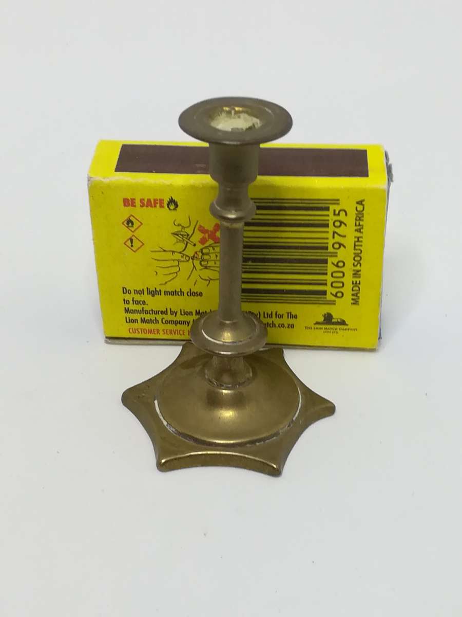 Brass Candle Holder with Engraving - Miniature