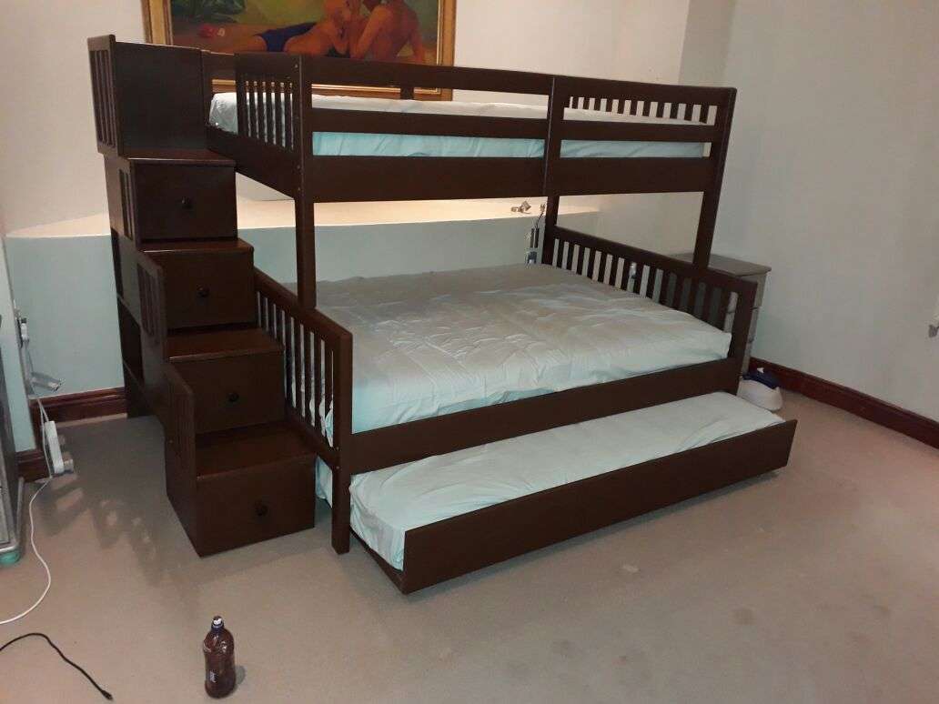 Morgan Pine Bunk Bed - single over three quarter