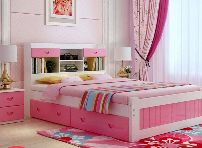 Isabella Solid Platform Bed - Three quarter