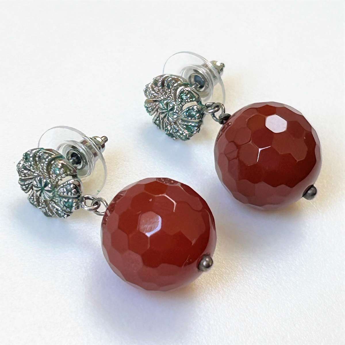 Sterling Silver and Carnelian Drop Earrings