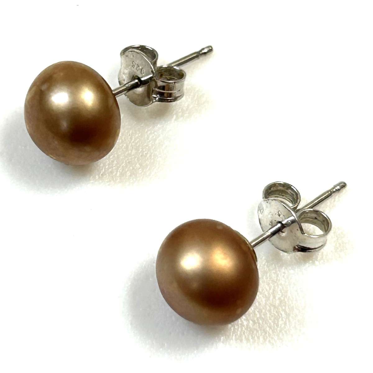Silver and Pearl Stud Earrings